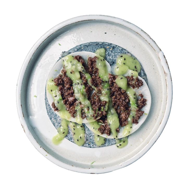 わかやま布引だいこんとキウイフルーツのタコス